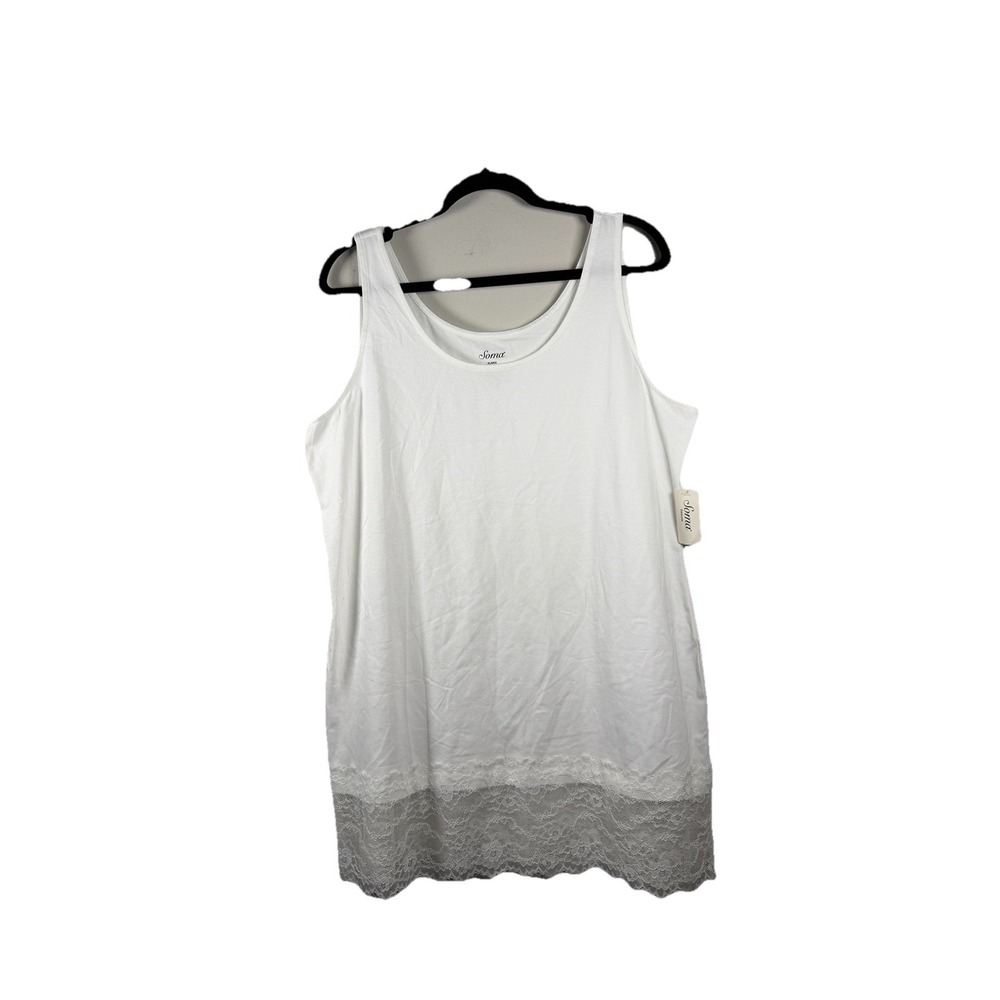 New‎ Soma White XL Bottom Lace  Babydoll Sleep Camisole Tank Camisole Top Under